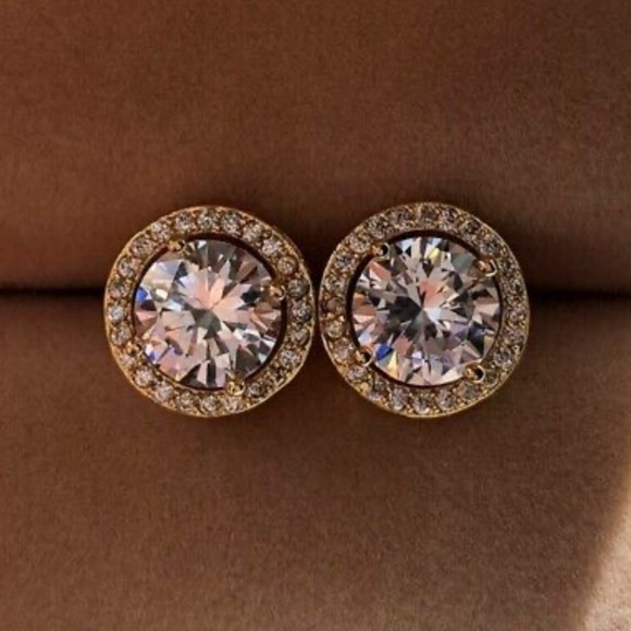 New 18K gold plated Earrings Swarovski Crystals - Picture 4 of 5